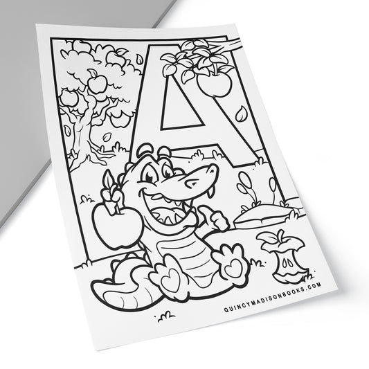 FREE - Apple-Gator Digital Coloring Page